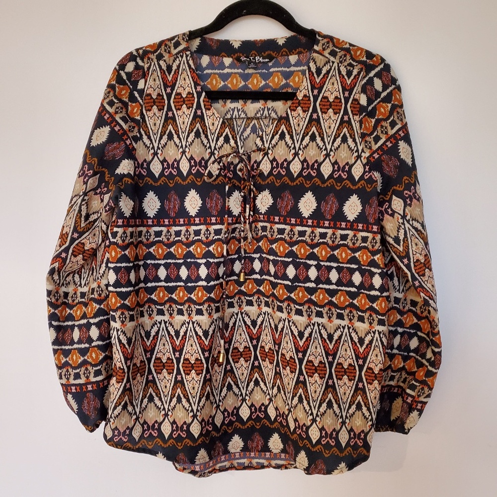 3for$25 Time to Bloom pattern print shirt - Picture 5 of 5
